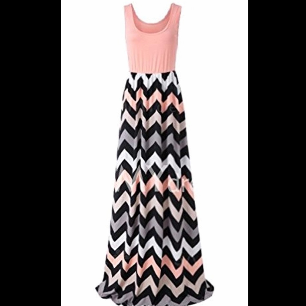Coral Chevron Maci Dress